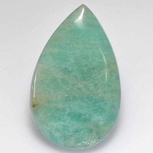 Medium Bluish Green Amazonite Gem - 17.2ct Pear Cabochon (ID: 512036)