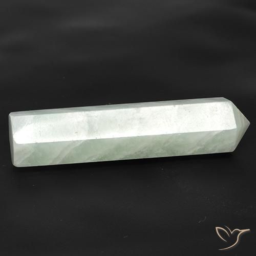 21.96ct Pencil Cut White Amazonite from Madagascar, Dimension 35.9x8.8 mm, Translucent Clarity, Natural untreated gemstone, 1pc Amazonite in Greenish White Color, Mohs Hardness of 6 - 6.5, Photo A