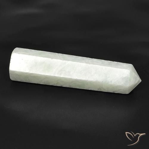 35.6x9 mm Pencil Cut White Amazonite from Madagascar, Weight of 22.14ct, Natural untreated gemstone in Translucent Clarity, 1pc Amazonite - the Color is Greenish White, Mohs Hardness of 6 - 6.5, Photo A