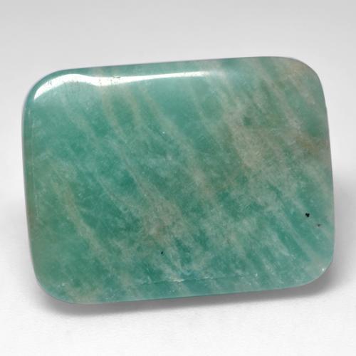 Bluish Green Amazonite Gem - 22.5ct Cushion Cabochon (ID: 535601)