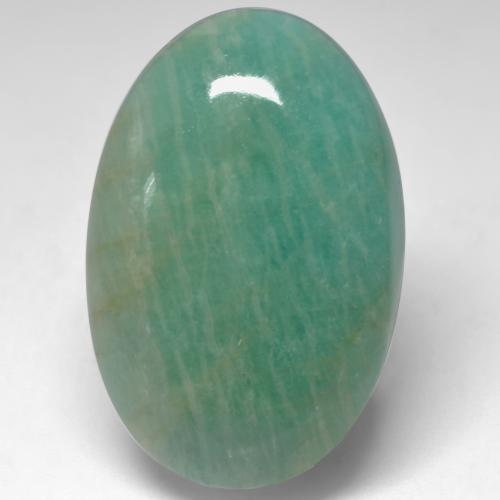 30.47 ct Turquoise Amazonite Gemstone, Amazonite Gem in Oval Cabochon Shape for Sale.
