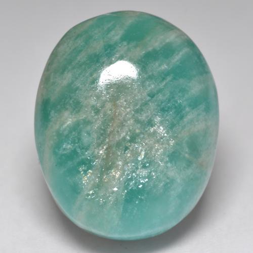 23.35 ct Turquoise Amazonite Stone, Natural Amazonite in Oval Cabochon Shape for Sale