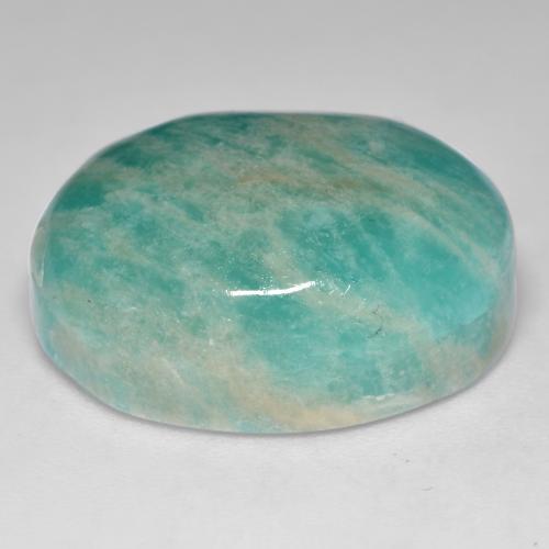 Amazonite Gemstone in 20.7 x 16.8 mm Size for Sale, Amazonite Stone in Medium Bluish Green Color