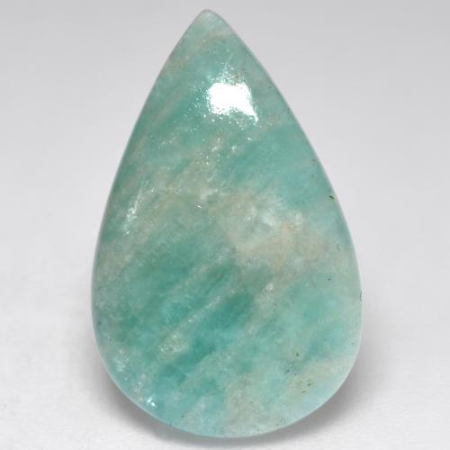 4.32 ct Turquoise Amazonite Gemstone, Amazonite Gem in Pear Cabochon Shape for Sale.