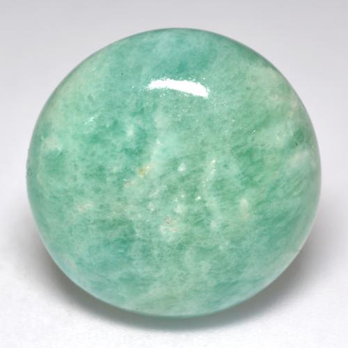 14.31 ct Green Amazonite Gemstone, Amazonite Gem in Round Cabochon Shape for Sale.
