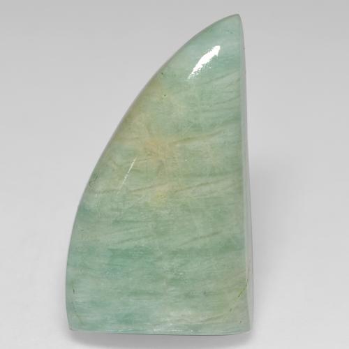 Medium-Light Green Amazonit Edelstein - 9.9ct Ausgefallener Cabochon (ID: 535740)