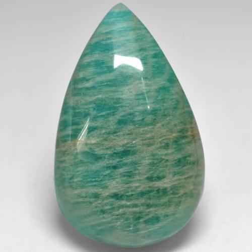 29.16 ct Turquoise Amazonite Stone, Natural Amazonite in Pear Cabochon Shape for Sale