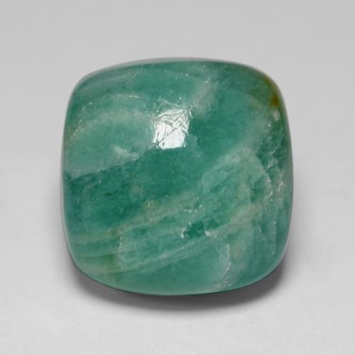 Medium Bluish Green Amazonite Gem - 5.2ct Cushion Cabochon (ID: 542778)
