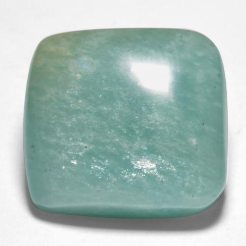 Bluish Green Amazonite Gem - 19.2ct Cushion Cabochon (ID: 554490)