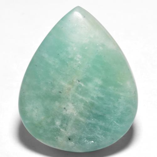 17.77 ct Turquoise Amazonite Gemstone, Amazonite Gem in Pear Cabochon Shape for Sale.
