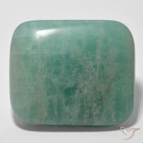 Medium Bluish Green Amazonite Gem - 26.5ct Cushion Cabochon (ID: 556196)