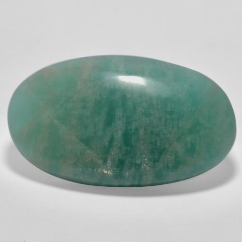 Bluish Green Amazonite Gem - 18.6ct Oval Cabochon (ID: 556198)