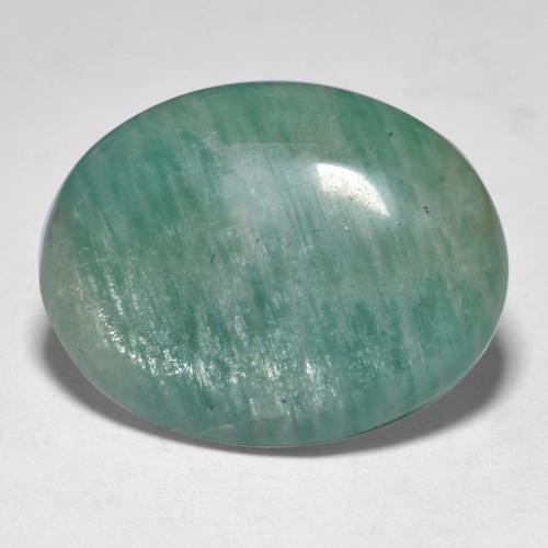 Medium Bluish Green Amazonit Edelstein - 27.1ct Oval Cabochon (ID: 568337)