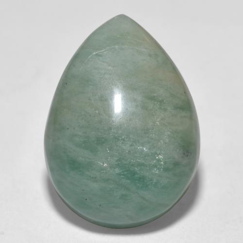 Green-Blue Amazonite Gem - 17.8ct Pear Cabochon (ID: 568511)