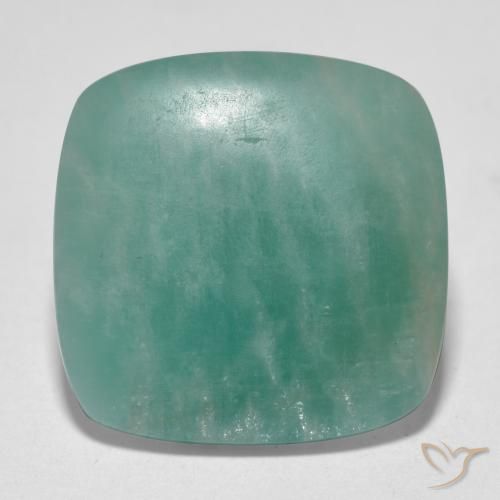 9.02 ct Blue Green Amazonite, 16.9 x 16.8 mm Cushion Cut From Madagascar, Photo A