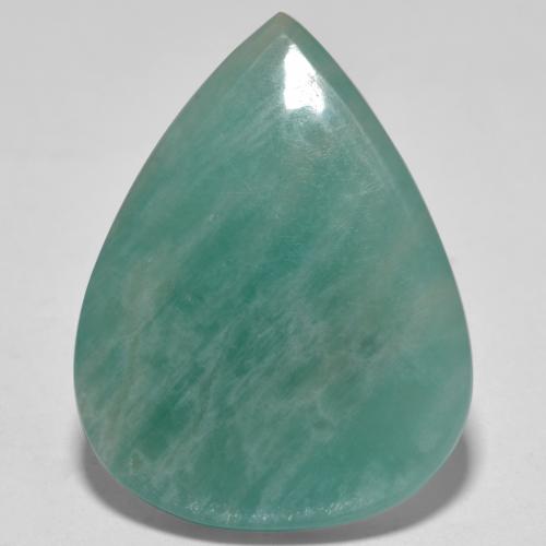 Green Blue Tone Amazonite Gem - 13ct Pear Cabochon (ID: 568514)