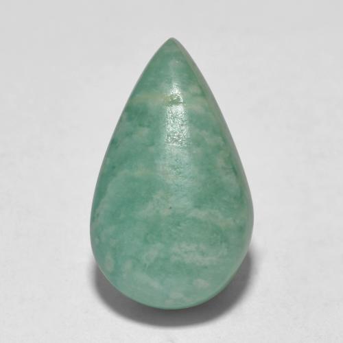 Green Blue Tone Amazonite Gem - 5.5ct Pear Cabochon (ID: 568515)