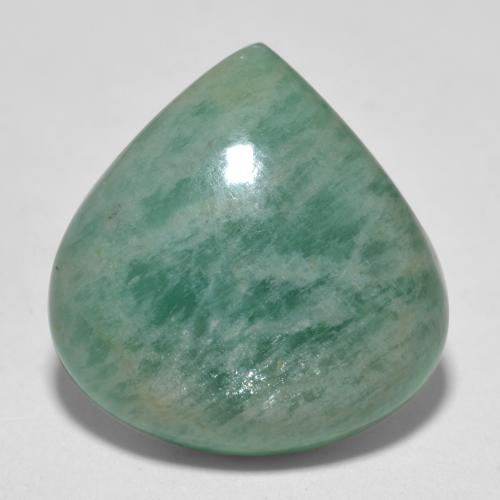 Medium Bluish Green Amazonite Gem - 13ct Pear Cabochon (ID: 568516)