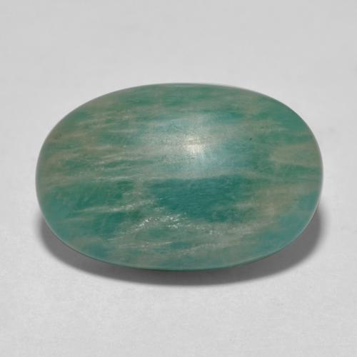 Medium Bluish Green Амазонит Камень - 8.7ct Овал Кабошон (ID: 568517)