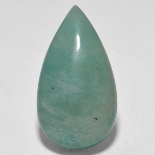 Bluish Green Amazonite Gem - 8.8ct Pear Cabochon (ID: 568518)