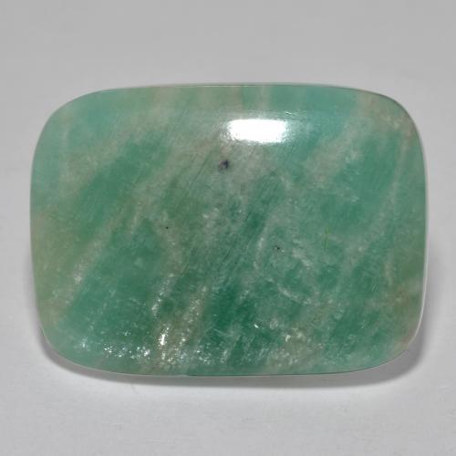 Medium Bluish Green Amazonite Gem - 10.7ct Cushion Cabochon (ID: 568527)