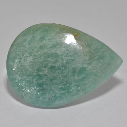 Green Blue Tone Amazonite Gem - 26.8ct Pear Cabochon (ID: 568533)