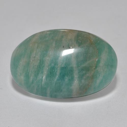 Medium Bluish Green Amazonite Gem - 15.1ct Oval Cabochon (ID: 568841)