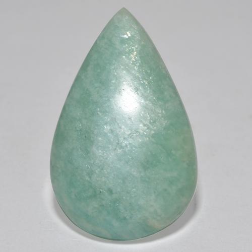 Pale Green Amazzonite Gem - 19.5ct Cabochon pera (ID: 568844)