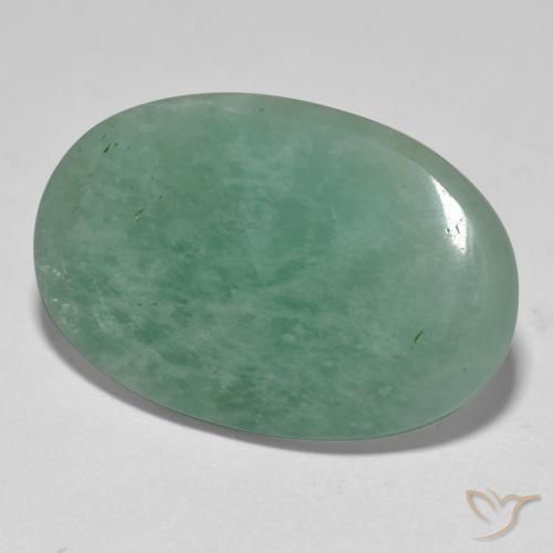 18.36 ct Blue Green Amazonite, 28.2 x 18.7 mm Oval Cut From Madagascar, Photo A
