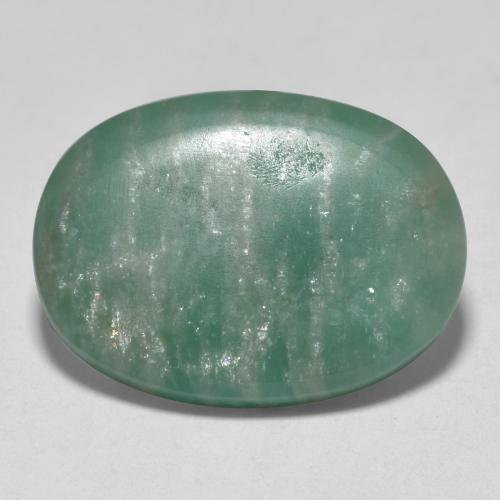 Green Blue Tone Amazonite Gem - 8.4ct Oval Cabochon (ID: 568848)