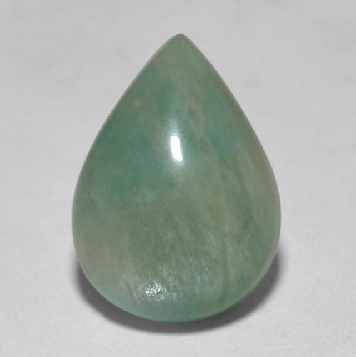 6.29 ct Green Amazonite Gemstone, Amazonite Gem in Pear Cabochon Shape for Sale.