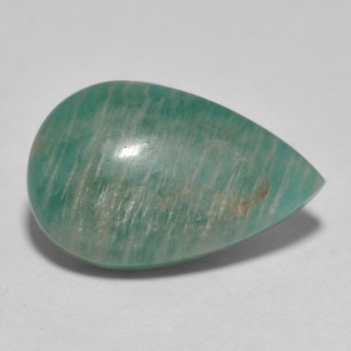 Medium Bluish Green Амазонит Камень - 7.7ct Груша Кабошон (ID: 568855)