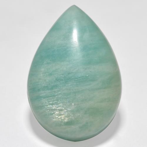 Light Bluish Green Amazonite Gem - 17ct Pear Cabochon (ID: 568869)