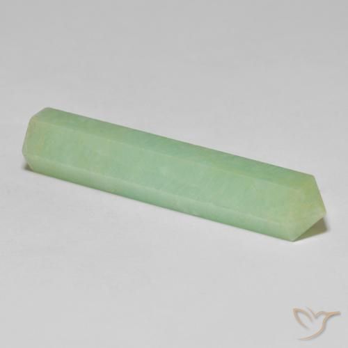 Amazonite Gemstone in 42.6 x 9.3 mm Size for Sale, Amazonite Stone in Light Yellow Green Color
