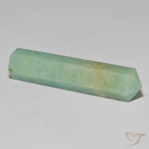 Amazonite Gemstone in 39.9 x 9.8 mm Size for Sale, Amazonite Stone in Light Moss Green Color