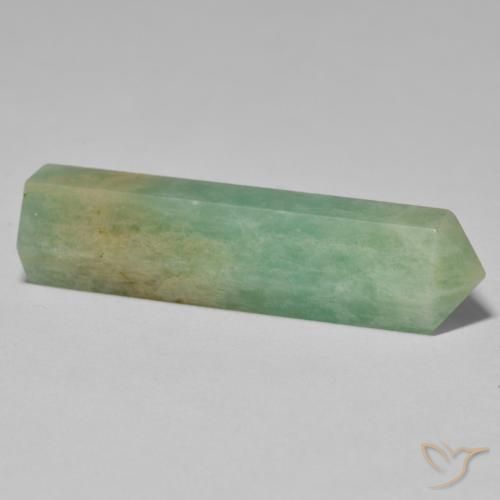 Amazonite Gemstone in 39.5 x 10.5 mm Size for Sale, Amazonite Stone in Light Sage Green Color