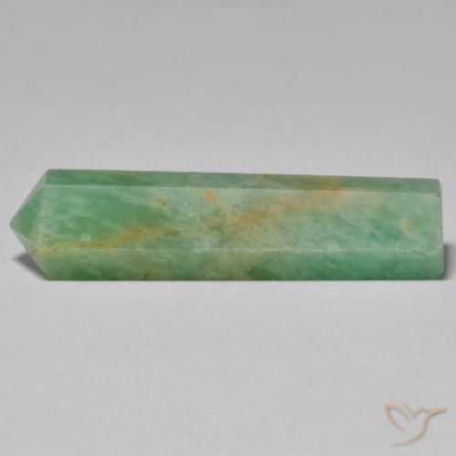 32.06 ct Green Amazonite Stone, Natural Amazonite in Pencil Cut Shape for Sale