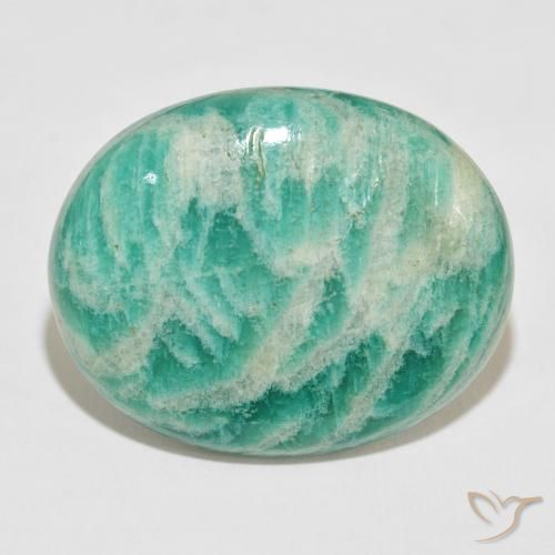 42.65ct Natural Medium Green Amazonite, Oval, Opaque, Photo A