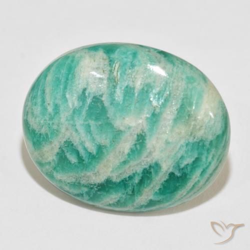 42.65 ct Green Amazonite Stone, Natural Amazonite in Oval Cabochon Shape for Sale