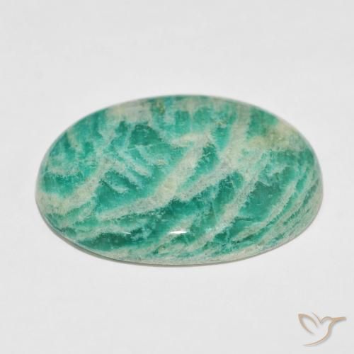 Amazonite Gemstone in 32.1 x 25.5 mm Size for Sale, Amazonite Stone in Medium Green Color