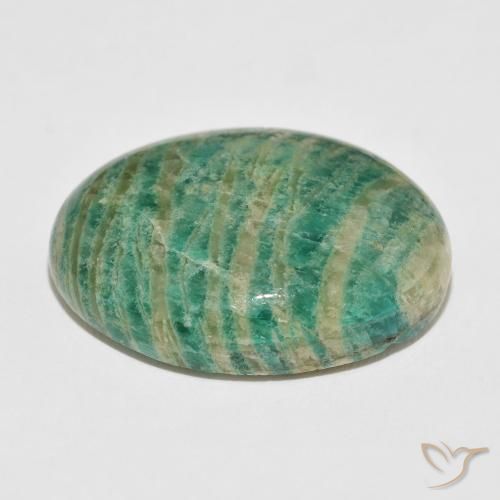 Amazonite Gemstone in 32.4 x 24.7 mm Size for Sale, Amazonite Stone in Deep Green Color