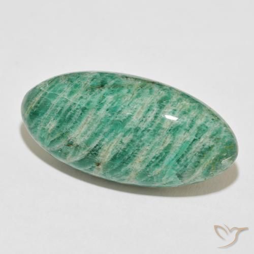 40.94 ct Green Amazonite Stone, Natural Amazonite in Oval Cabochon Shape for Sale
