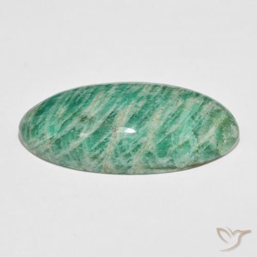 Amazonite Gemstone in 35.4 x 16.9 mm Size for Sale, Amazonite Stone in Medium Green Color