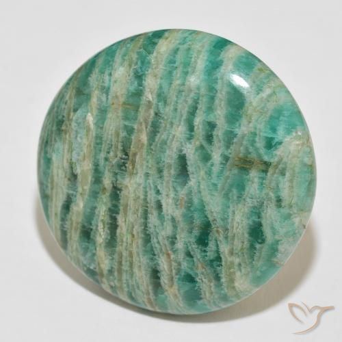 62.29 ct Green Amazonite Stone, Natural Amazonite in Round Cabochon Shape for Sale