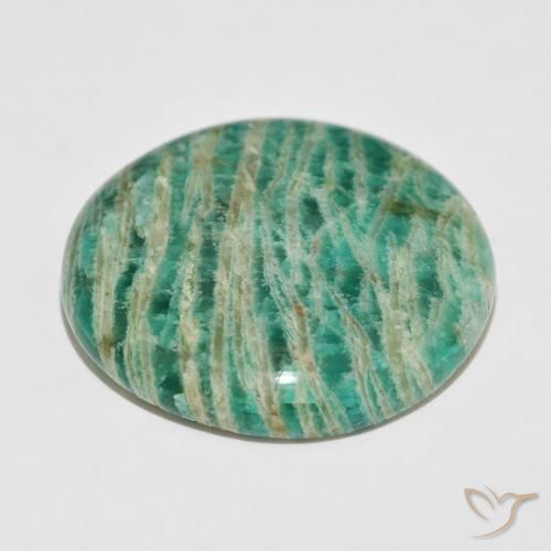 Amazonite Gemstone in 32.6 mm Size for Sale, Amazonite Stone in Pine Green Color