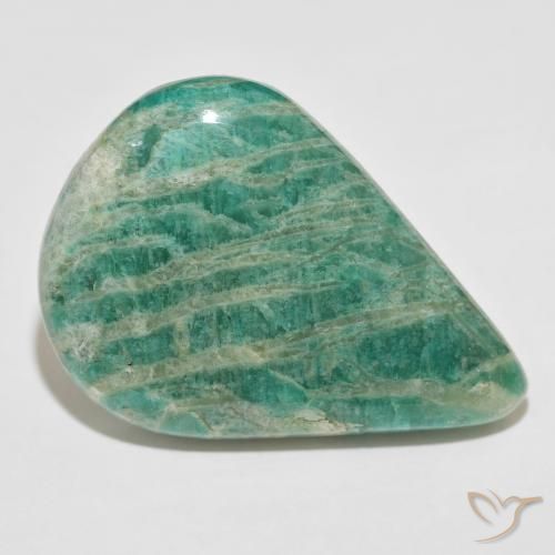 55.77 ct Green Amazonite Stone, Natural Amazonite in Pear Cabochon Shape for Sale