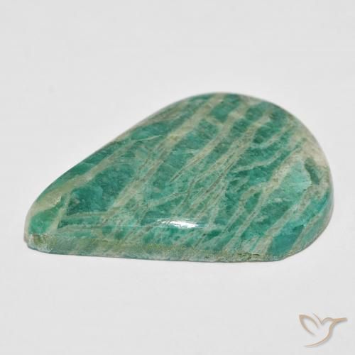 Amazonite Gemstone in 38.3 x 27.3 mm Size for Sale, Amazonite Stone in Pine Green Color