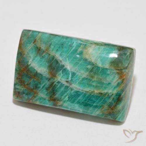 52.54 ct Green Amazonite Stone, Natural Amazonite in Baguette Cabochon Shape for Sale