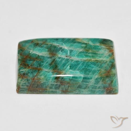 Amazonite Gemstone in 30.6 x 19.4 mm Size for Sale, Amazonite Stone in Cool Green Color