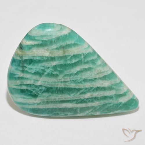 51.56 ct Green Amazonite Stone, Natural Amazonite in Pear Cabochon Shape for Sale